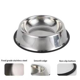 Aço inoxidável Pet alimentação e beber Bowl, Bacia do metal de grande capacidade, Alimentador barato, E8i9 - Image 1