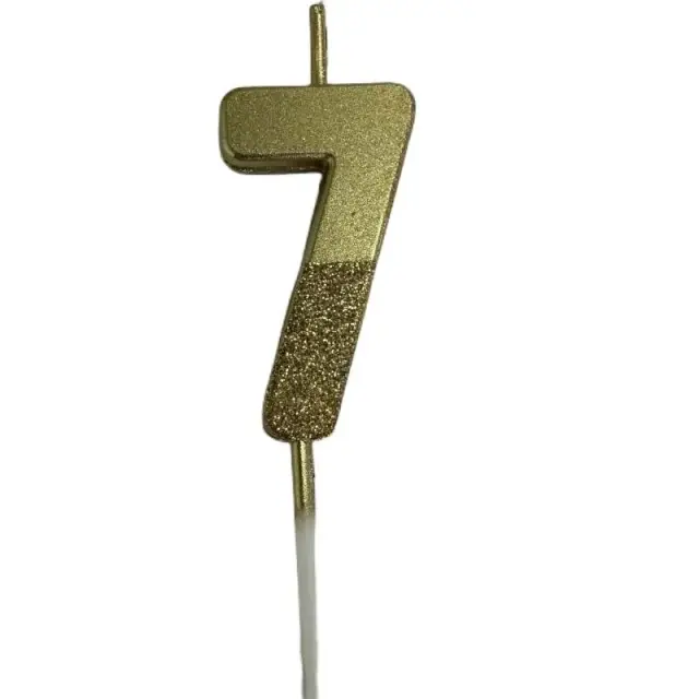 Vela Luxuosa de Aniversário com Número Dourado e Sparklers Criativos para Decoração de Bolo