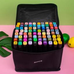 24/48/80 cores conjunto de canetas marcadoras de arte oleosa para desenhar esboçar de cabeça dupla marcadores à base de ponta oleosa graffiti mangá escola arte suppli - Image 4