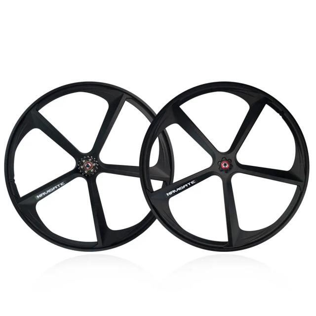 Roda de Bicicleta 700c Liga Magnésio 5 Raios Velocidade Fixa Dianteira Traseira