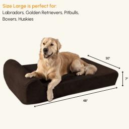 Cama ortopédica com encosto de cabeça, 7 "Dog Bed para cães grandes, Lavável Microsuede Cover, Camas Freight Free, Suprimentos de almofada - Image 3