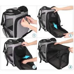 Mochila respirável para cães e gatos, dobrável, expansível, grande capacidade, criativa, transporte, bolsa de viagem - Image 3