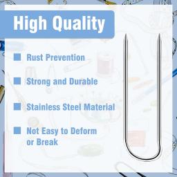 Aço inoxidável Costura U Pins, Quilting Fork Pins, Pins de bloqueio duplo, DIY Fabric Craft, 60Pcs - Image 3
