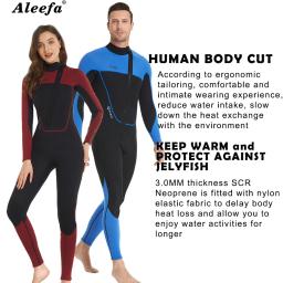 Roupa de mergulho Wetsuit Homens Mulheres 3mm Neoprene com zíper frontal Natação de inverno para suring SUP - Image 3