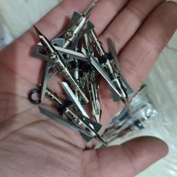5 unidades/pacote parafusos de tiro com arco de caça flecha broadheads 2 lâminas 100 grão 2.3 "pontas de seta de corte acessórios de tiro ponta de flecha - Image 3