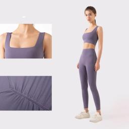 Roupas de atletismo ginásio conjunto roupa de treino esporte leggings e sutiã conjunto yoga roupas para as mulheres roupas esportivas correndo terno 2 peça - Image 2