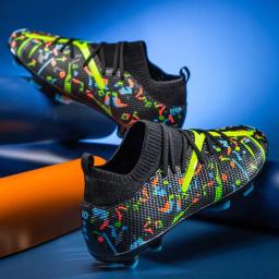 Picos longos dos homens chuteiras de futebol, Indoor Calçados Esportivos, Botas de Futebol Profissional, Sapatos Macios Respiráveis Unisex, Drop Shipping - Image 4