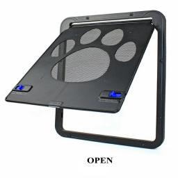 Tela magnética de travamento de segurança para porta de animais de estimação com tela magnética de travamento impressões de pata de cachorro anti mordida porta de tela de gato porta de animais de estimação - Image 4