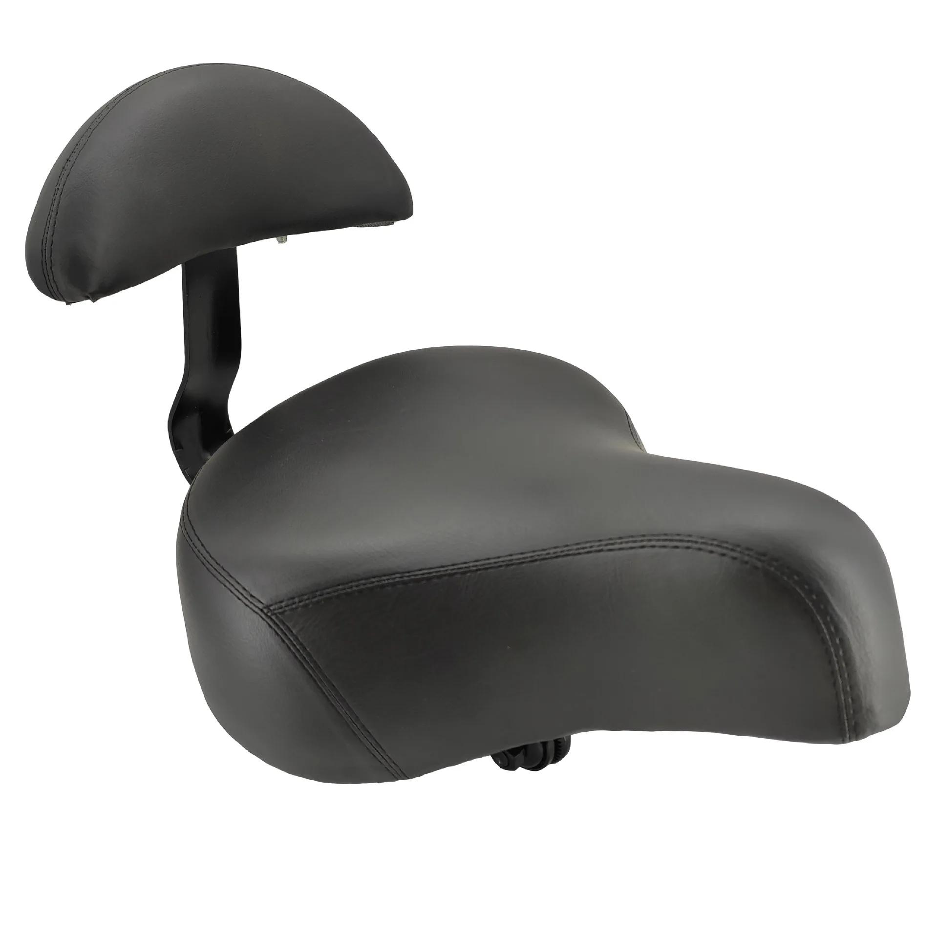 Conforto universal triciclo e-bike assento de sela com suporte de encosto capa de couro do plutônio veículos elétricos assento de bicicleta acessórios - Image 1