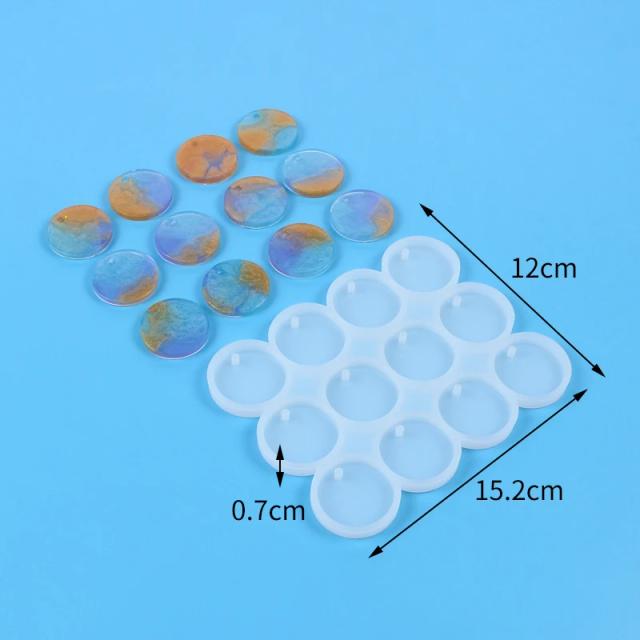Kit de 8 a 12 Moldes de Silicone Oval e Redondo para Pingentes de Resina e Epóxi - Crie Brincos e Chaveiros Personalizados