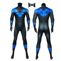 2025 adulto super-herói titãs nightwing macacão cosplay traje halloween masquerade legal bodysuit com máscara de olho-o-a - Image 2
