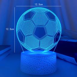 3D Ilusão Night Light com Sensor de Toque, Bola De Futebol, Luz Noturna Remota para Crianças, Decoração Do Quarto, Lâmpada De Mesa De Futebol, Presente - Image 6