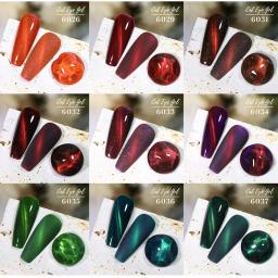 Clou Beaute Vermelho Verde Glitter Olho de Gato Unhas Gel Magnético Esmalte Semi Permanente Soak Off UV LED Verniz para Manicure - Image 1