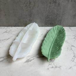 Molde De Silicone De Forma De Pena Grande, Artesanato De Arte, Bandeja De Anjo, Gesso, Moldes De Concreto, Vaso De Flores, Moldes De Resina Epóxi - Image 2