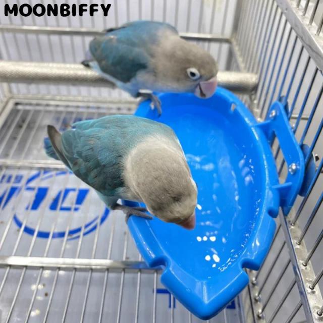 Gaiola Banheira 3 em 1 para Pássaros: Acessórios para Banho, Alimentação e Brincadeiras para Papagaios e Aves Pequenas