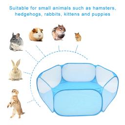 Gaiola de estimação portátil com cerca dobrável, cercadinho para pequenos animais, filhote respirável, gato, coelho, cobaia, hamster, ouriço - Image 4