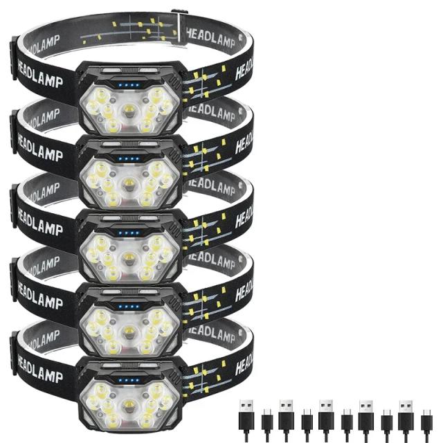 Farol de LED 9 Lâmpadas USB Recarregável 1200mAh