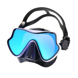 Máscara de mergulho com snorkel, óculos de natação, saia de silicone, máscara de mergulho com lente colorida, vidro temperado, visão ampla para adultos e jovens - Image 4