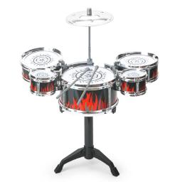 Simulação jazz tambor música com 5 tambores conjuntos de instrumentos musicais brinquedos cymbal varas rock conjunto mão tambor instrumento musical brinquedo - Image 4