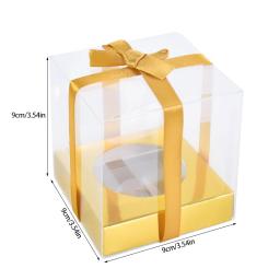 Único Cupcake Caixas com Fitas, Suporte Individual, Recipiente para Casamento, Festa de Aniversário, Favores Cake Box, 3.5 ", 5 Pcs, 10Pcs - Image 6