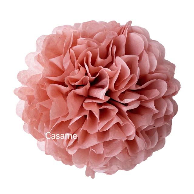 Pompons de Papel Tissue para Decoração de Festas e Casamentos - Conjunto de 5 Pcs em Vários Tamanhos (10cm a 30cm) para Artesanato e DIY