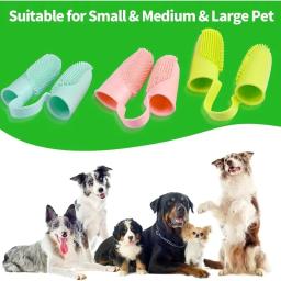 Pet Finger Toothbrush Kit Super macio, escova de dentes dupla, cuidados dentários para cachorros, gatos e pequenos animais de estimação - Image 1