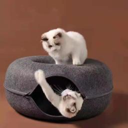 Brinquedo interativo para gatos de estimação, túnel, cama para gatos, uso duplo, interno, exercício, produtos para treinamento - Image 1