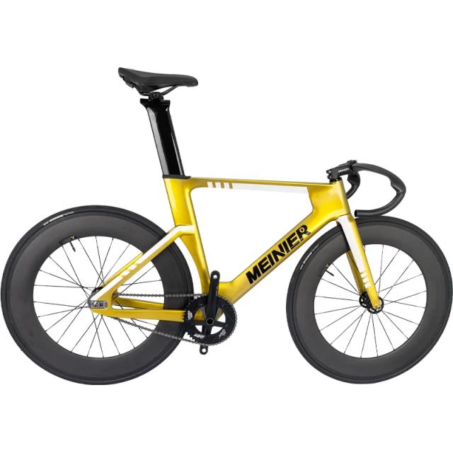 Bicicleta de pista de carbono fixie bicicleta de engrenagem fixa bicicletas completas bicicleta de velocidade única 5 raios e rodas fechadas