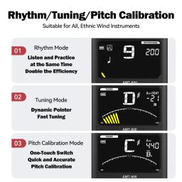 Metrônomo Digital recarregável para todos os instrumentos, sintonizador com Inglês Vocal Contagem, Tuning Modos, TAP Função - Image 4