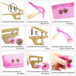 Kits de botões de pressão de metal com prendedor, alicate de instalação de botões, acessórios de costura para roupas, jaqueta, artesanato de couro - Image 5