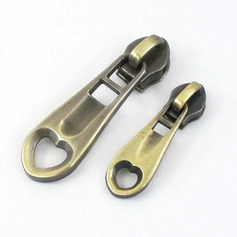 10/30 unidades 3 #   5 #   Puxadores de zíper para fitas de zíper de náilon coração sliders de zíper para costurar cabeça de zíper diy kits de reparo saco acessórios - Image 1