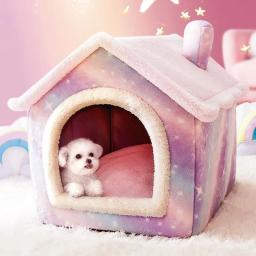 Gato bedsleep casa quente caverna dogkennel & almofada removível macio interior fechado tenda cabanas sofá para gatos de estimação kittensuppy - Image 1