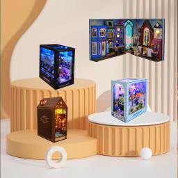Kit Casa De Boneca De Madeira Para Crianças, DIY Mini Puzzles 3D, Book Nook, Modelo De Construção De Montagem, Casas De Bonecas De Estante, Brinquedos Como Presentes - Image 3