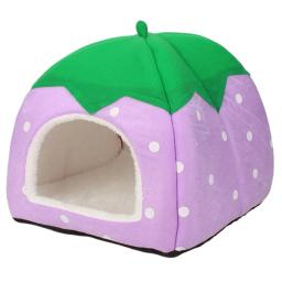 Cama colorida brilhante para animais de estimação, lugar privativo para animais, cabana aconchegante para morango pequeno, casa de hamster, cama cobaia, coelho - Image 2
