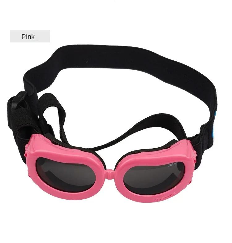Cão óculos de sol raça pequena cães óculos de proteção uv olho wear à prova de vento anti-nevoeiro pet óculos com alça ajustável suprimentos para cães - Image 1