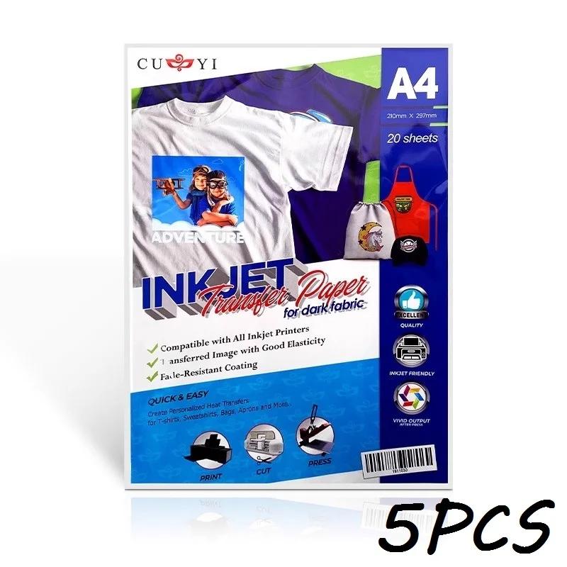 A4 Papéis de Impressão em Roupas Vinil Têxtil Imprimível Inkjet Papel De Transferência Térmica para T-shirt Papel De Transferência para Ferro Têxtil - Image 1