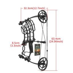 Arco composto com arco e flecha com bola de aço, 30-70lbs, setas de uso duplo, 420FPS, pesca, caça, tiro acessórios - Image 2
