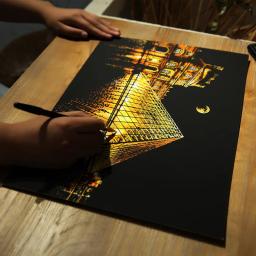 40.5*28.5cm Magia Scratch Arte Artesanato Mundo Paisagem Raspagem Pinturas Papel Adulto crianças brinquedos Criativos DIY Presentes - Image 2