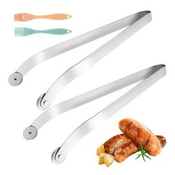 2pcs aço inoxidável churrasco salsicha girando Tong com escova de óleo Long Handle Hot Dog Tongs portátil churrasco girando pinças para grelhar - Image 1