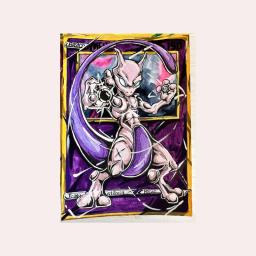 Cartas Colecionáveis Mewtwo Gengar, Personagens de Animação, Anime, Jogo Clássico, Toy Gift, Pocket Monsters, Estilo Pintura - Image 4