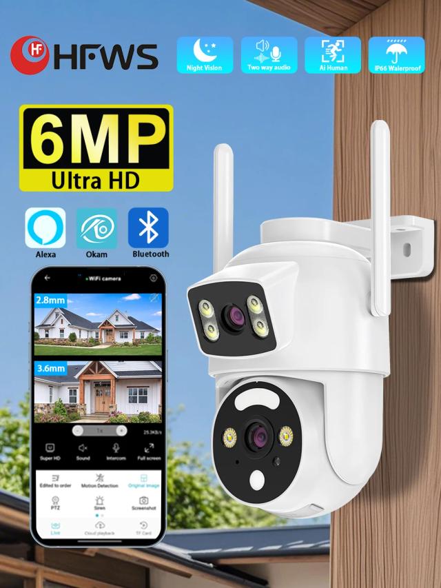 O-Kam Pro Câmera Externa WiFi 10MP PTZ Tela Dupla Zoom 10X