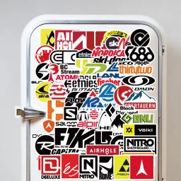 60 pçs dos desenhos animados marca de esqui logotipo adesivos diy graffiti à prova dwaterproof água para bagagem esqui portátil motocicleta decalques do carro - Image 6