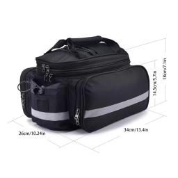 Transportador de bicicleta Bolsa MTB Bicicleta Rack Bag Tronco Pannier Ciclismo Multifuncional Grande Capacidade PortableTravel Bag Com Capa De Chuva - Image 6