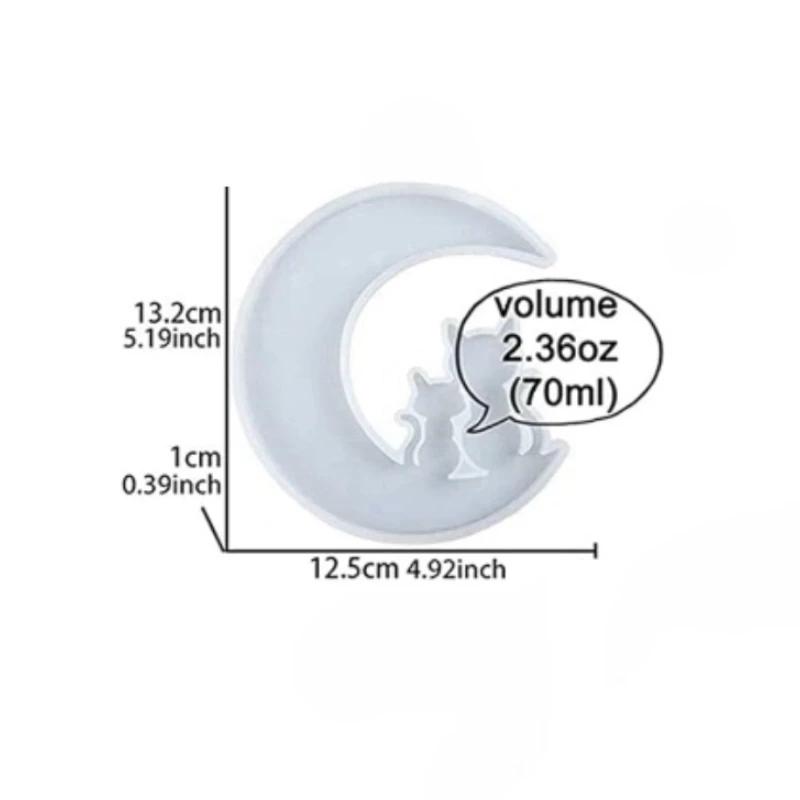 Diy gota de cristal cola rosto sorridente lua menina peixe cauda espelho rosto pequeno cervo gato anjo resina cola epoxy molde silicone - Image 1