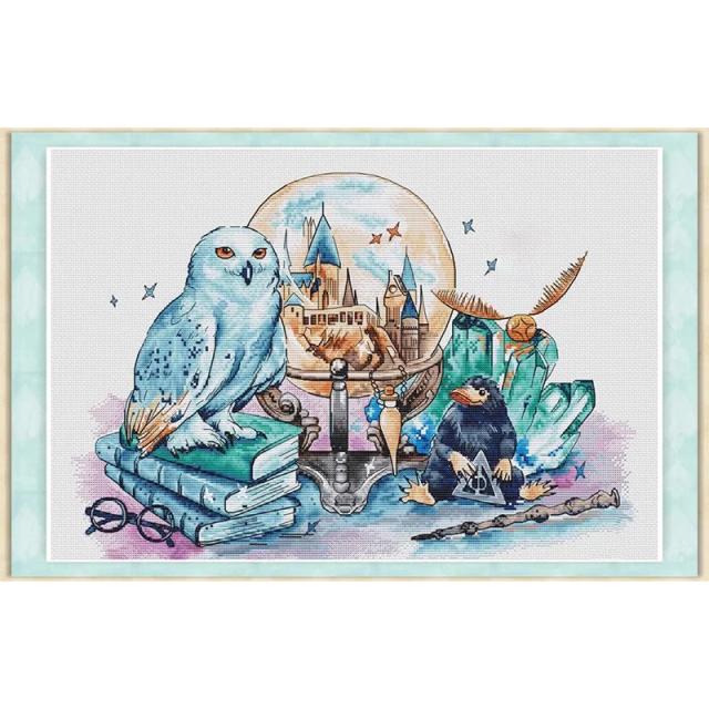 Kit Completo de Ponto de Cruz para Bordado - Conjunto DIY de Artesanato com 11.072 Peças e Agulhas Inclusas