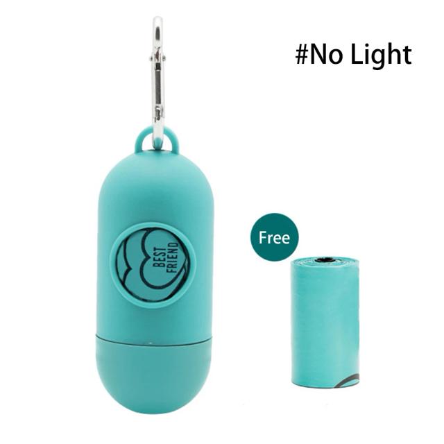 Dispensador Portátil de Sacos de Cocô para Cães com Luz LED e Organizador de Lixo Pet para Uso ao Ar Livre