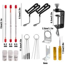 Kit de limpeza aerógrafo completo, Pot Holder Brushes, 0.2, 0.3, 0.5 Agulha para fácil manutenção e duradouro desempenho pistola de pulverização - Image 3