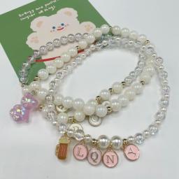 Animal de estimação gato e cão nome personalizado marca pingente pérola frisado colar colar gato decoração colar gato kit cão - Image 5