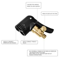Bicicleta bomba bocal mangueira adaptador, Dual Head bombeamento peças, Serviço Acessórios F V A V Schrader Presta Valve Convertor, Bycicle peças - Image 5