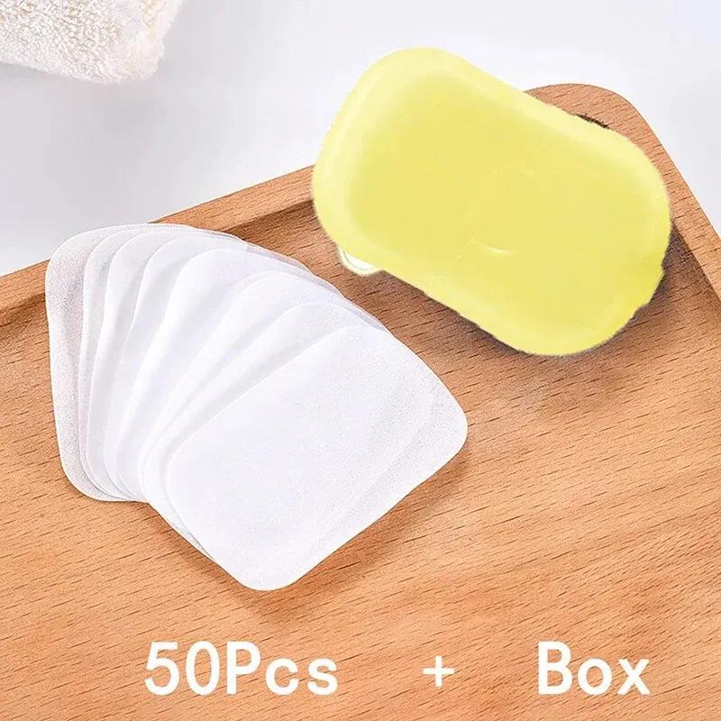 Portátil Banheiro Fatias de Sabão, Banho Mão Lavar Fatia Folhas, Viagem Ao Ar Livre Perfumado Espuma Sabão Papel, Banho Limpo Comprimidos - Image 1